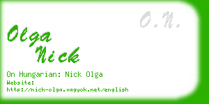 olga nick business card